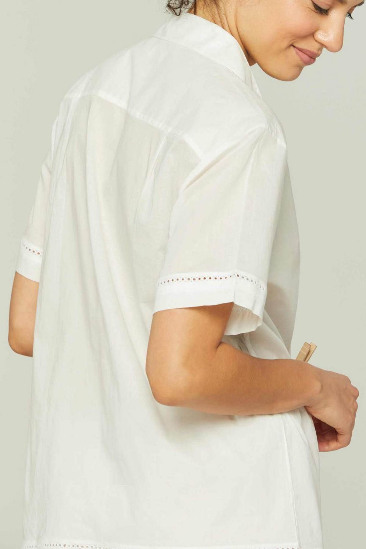 Short Sleeve Cropped Pant PJ Set - White – Pajama Set – WHITE