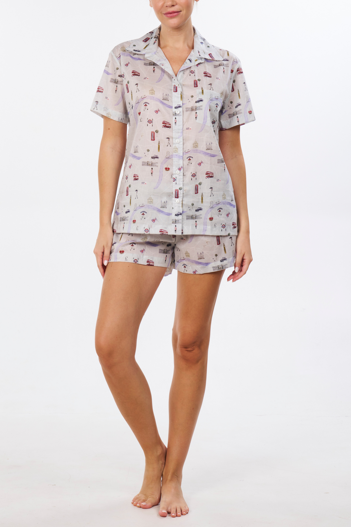 London Print Short Set – Pajama Set – MULTI