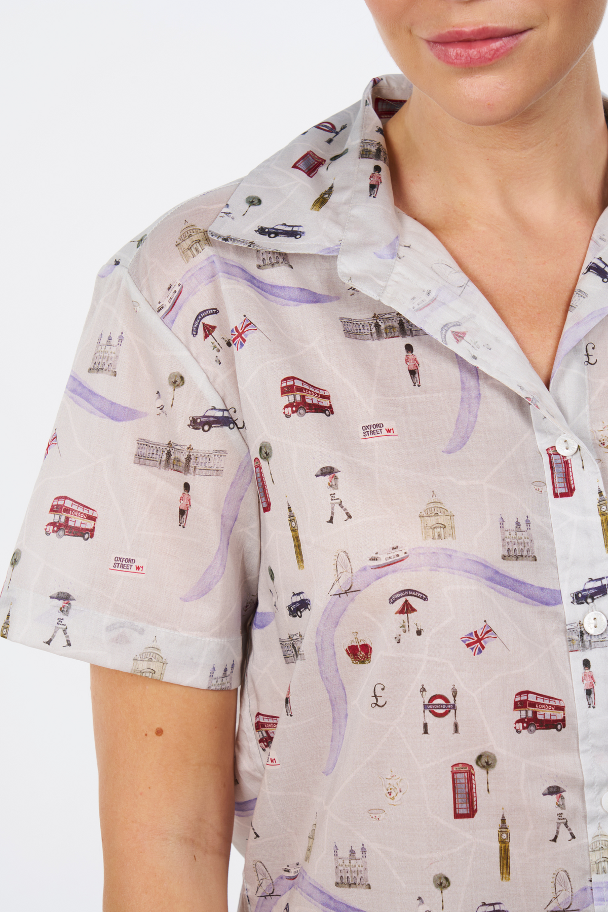 London Print Short Set – Pajama Set – MULTI
