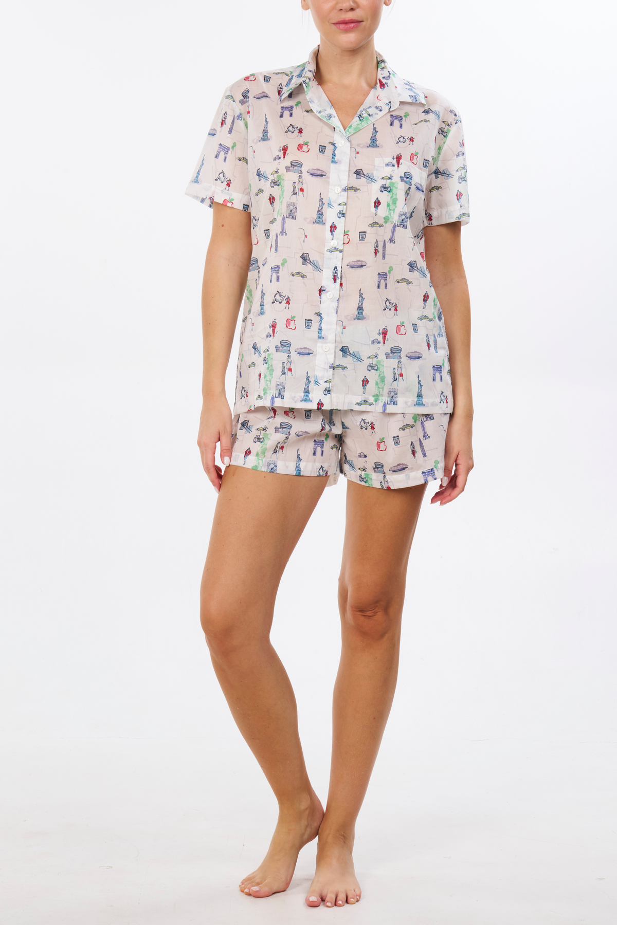 New York City Print Short Set – Pajama Set – MULTI