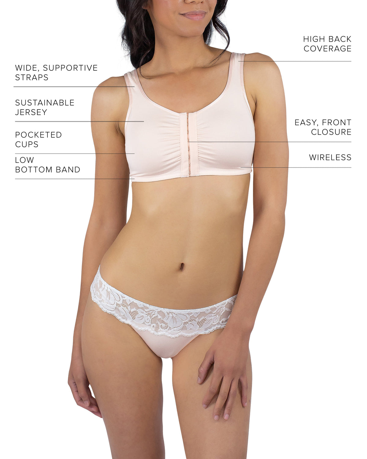 Maia Front Close Bra, Blush – Bra