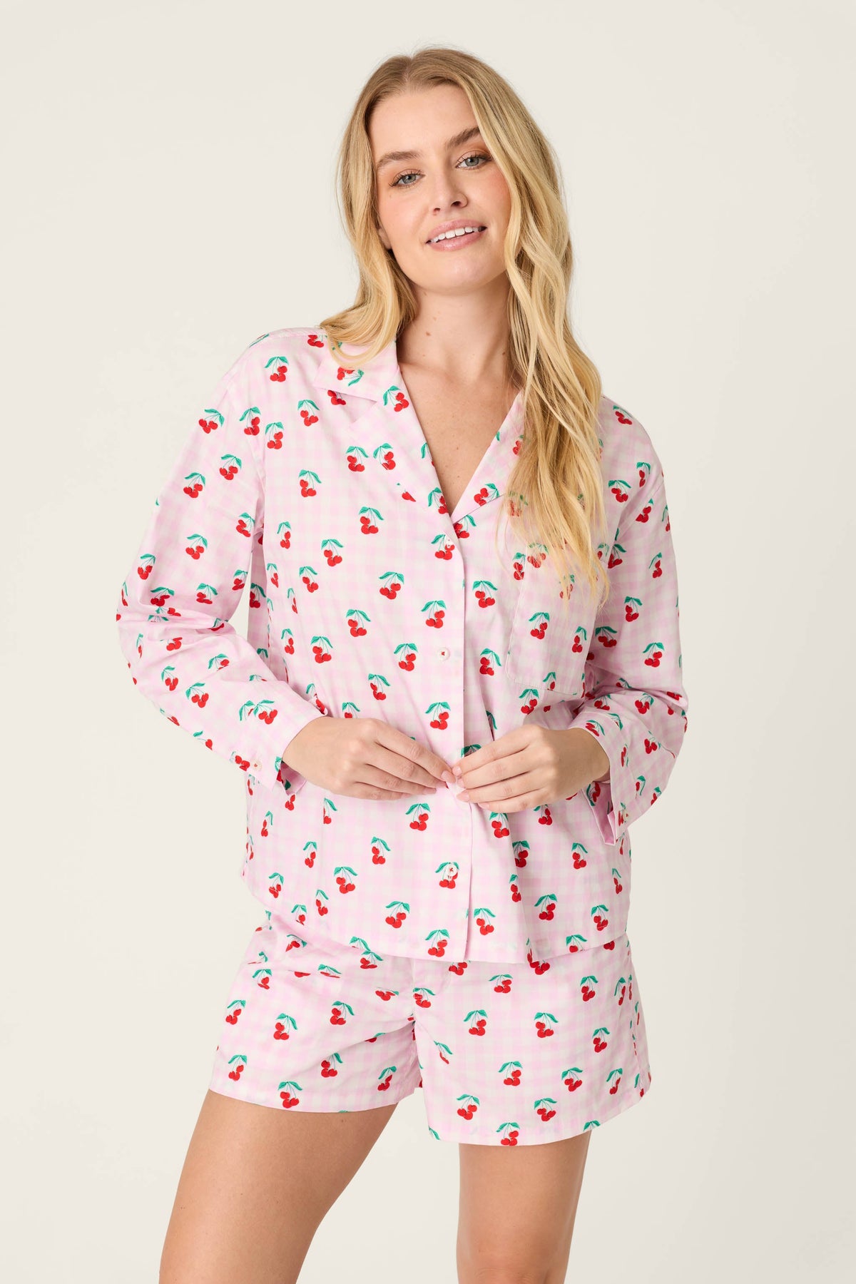 Afterparty Poplin Oh Cherry Short PJ Set