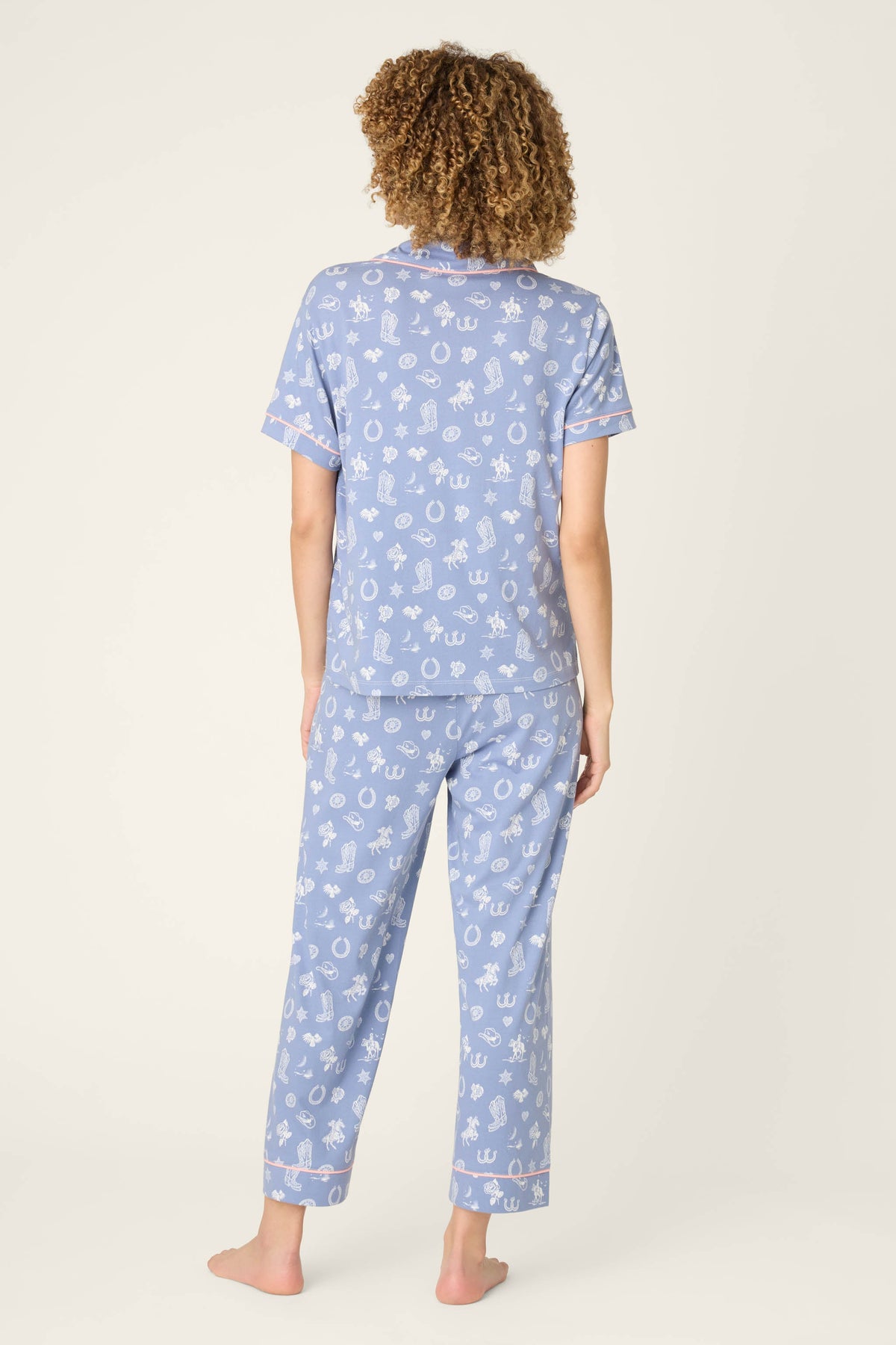 Whimsy Lone Star Love Cropped PJ Set – Pants Set – BLUE SHADOW