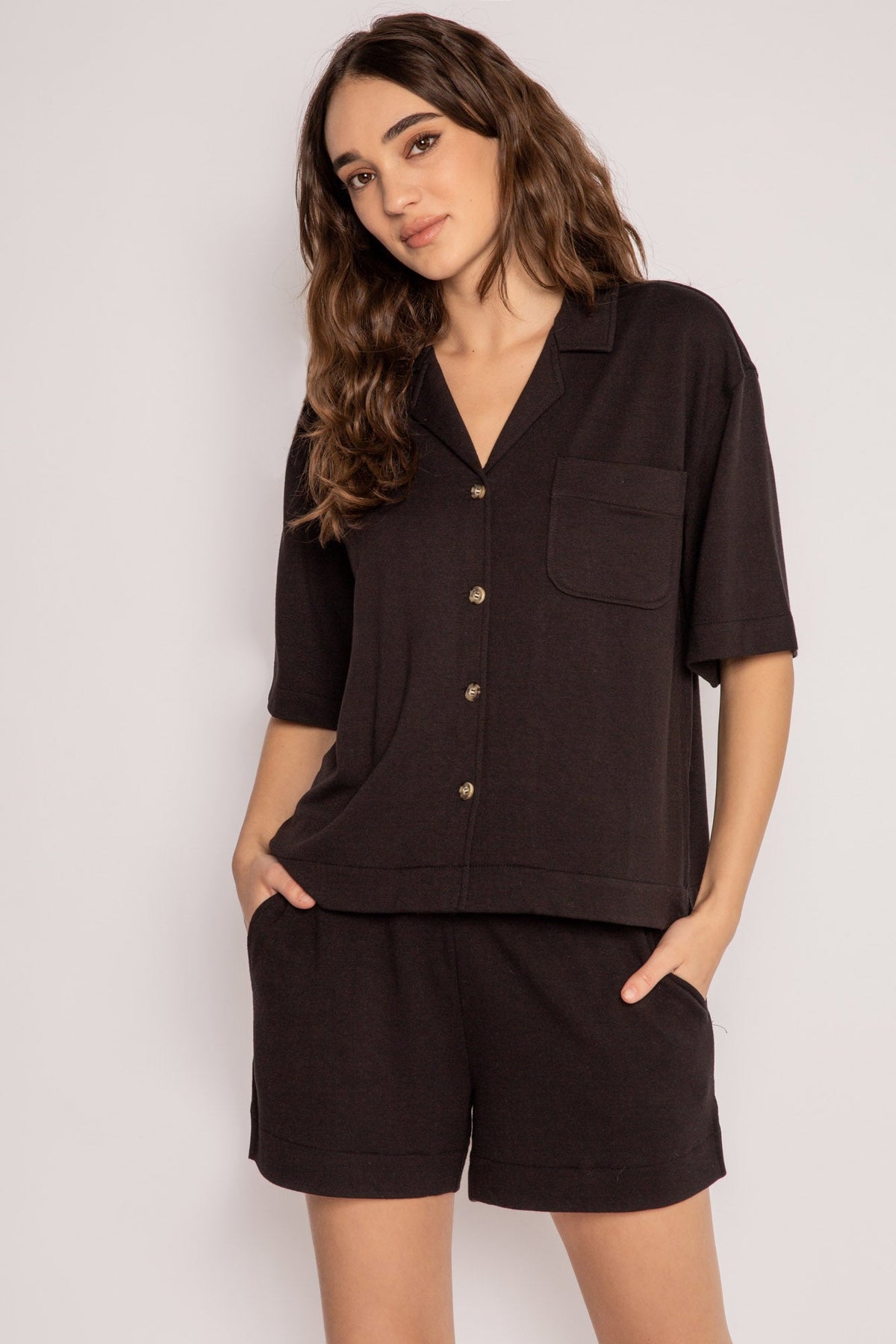 Jammie Essentials Short PJ Set – PJ Sets – Black