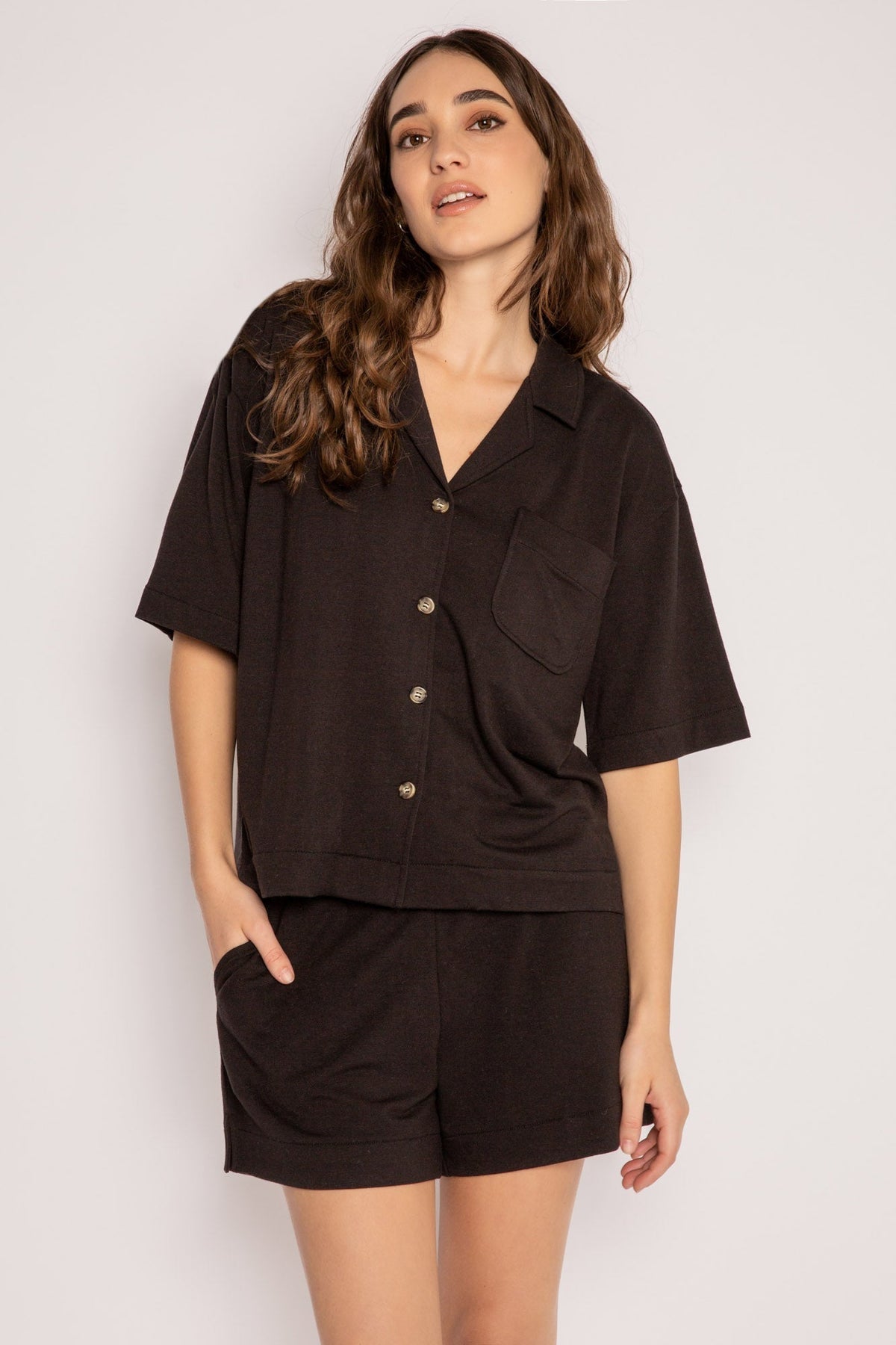 Jammie Essentials Short PJ Set – PJ Sets – Black