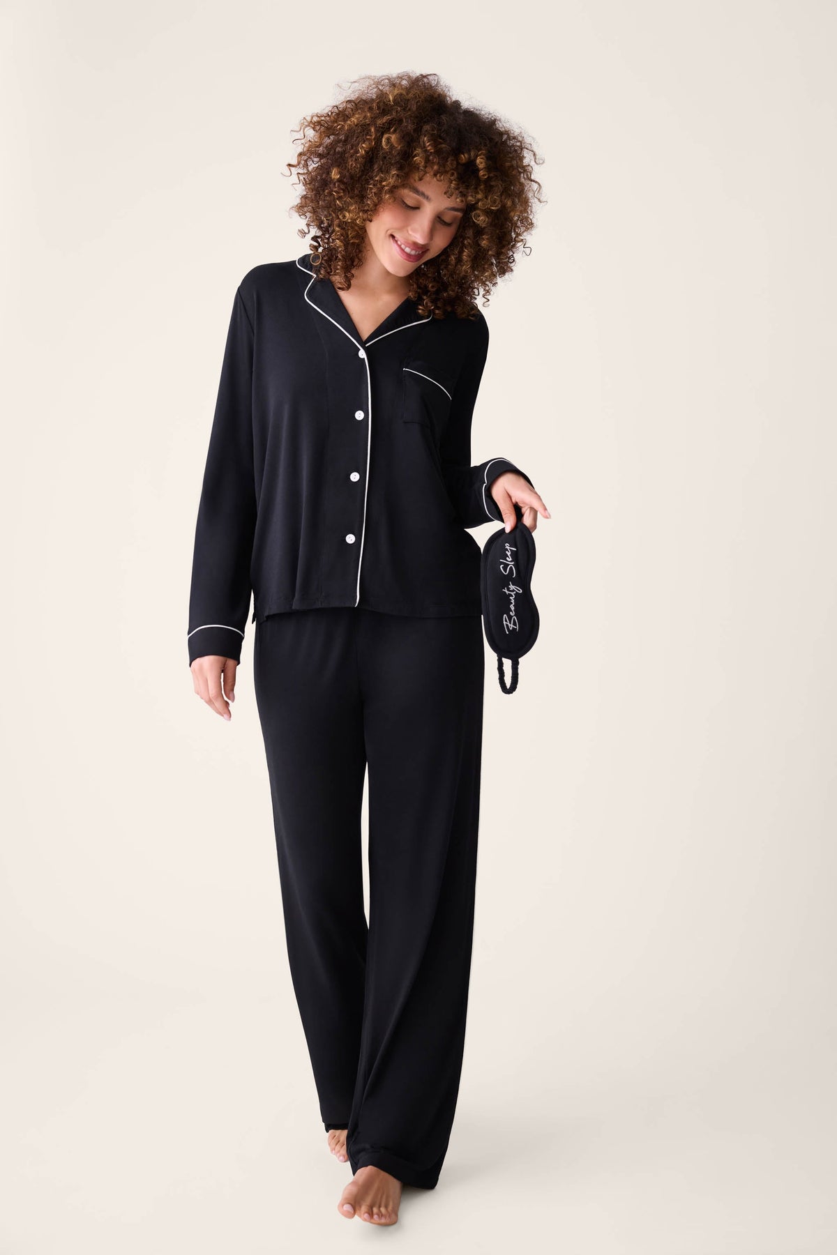 Modal Dreams 3-Piece PJ Set – PJ Sets – BLACK