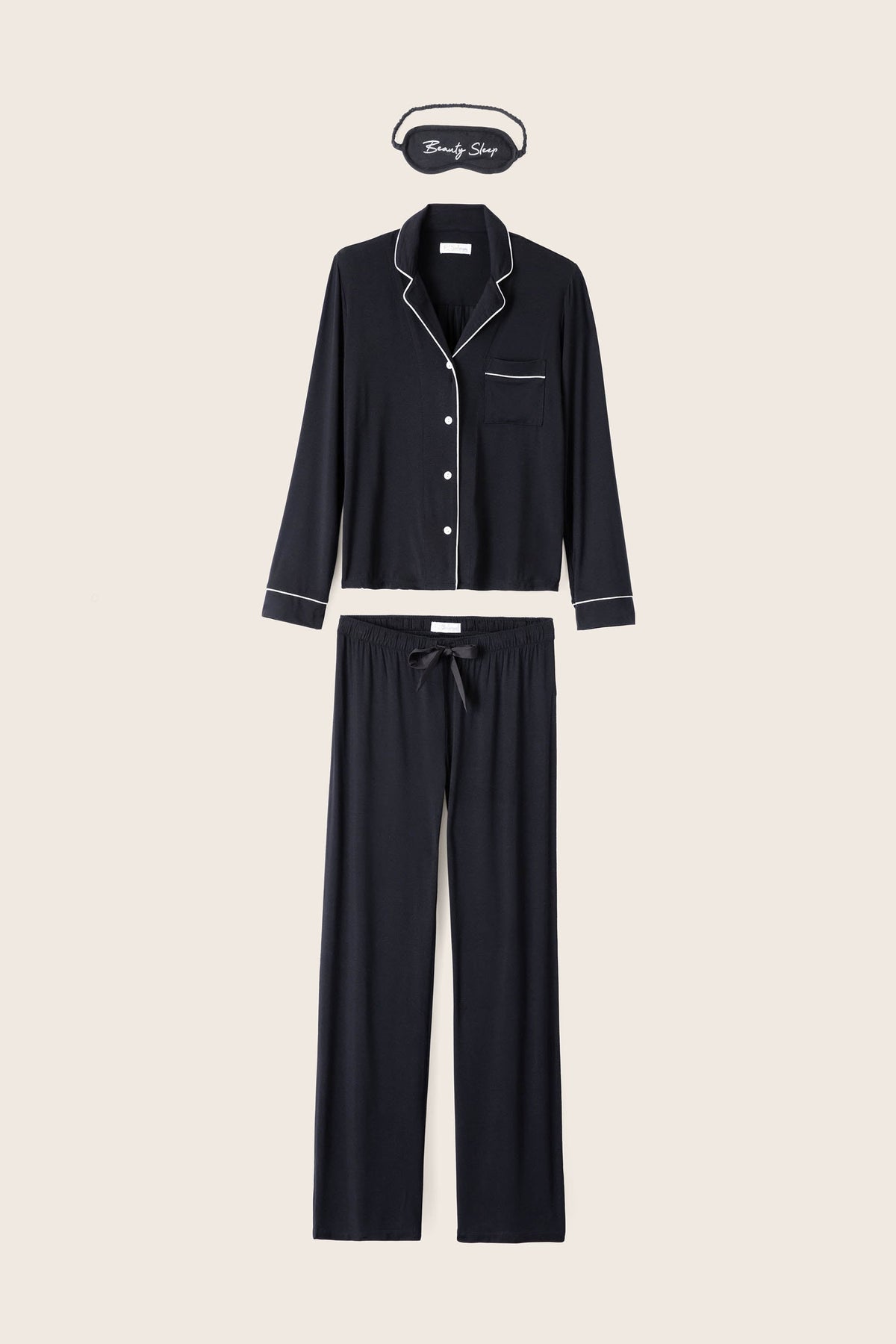 Modal Dreams 3-Piece PJ Set – PJ Sets – BLACK