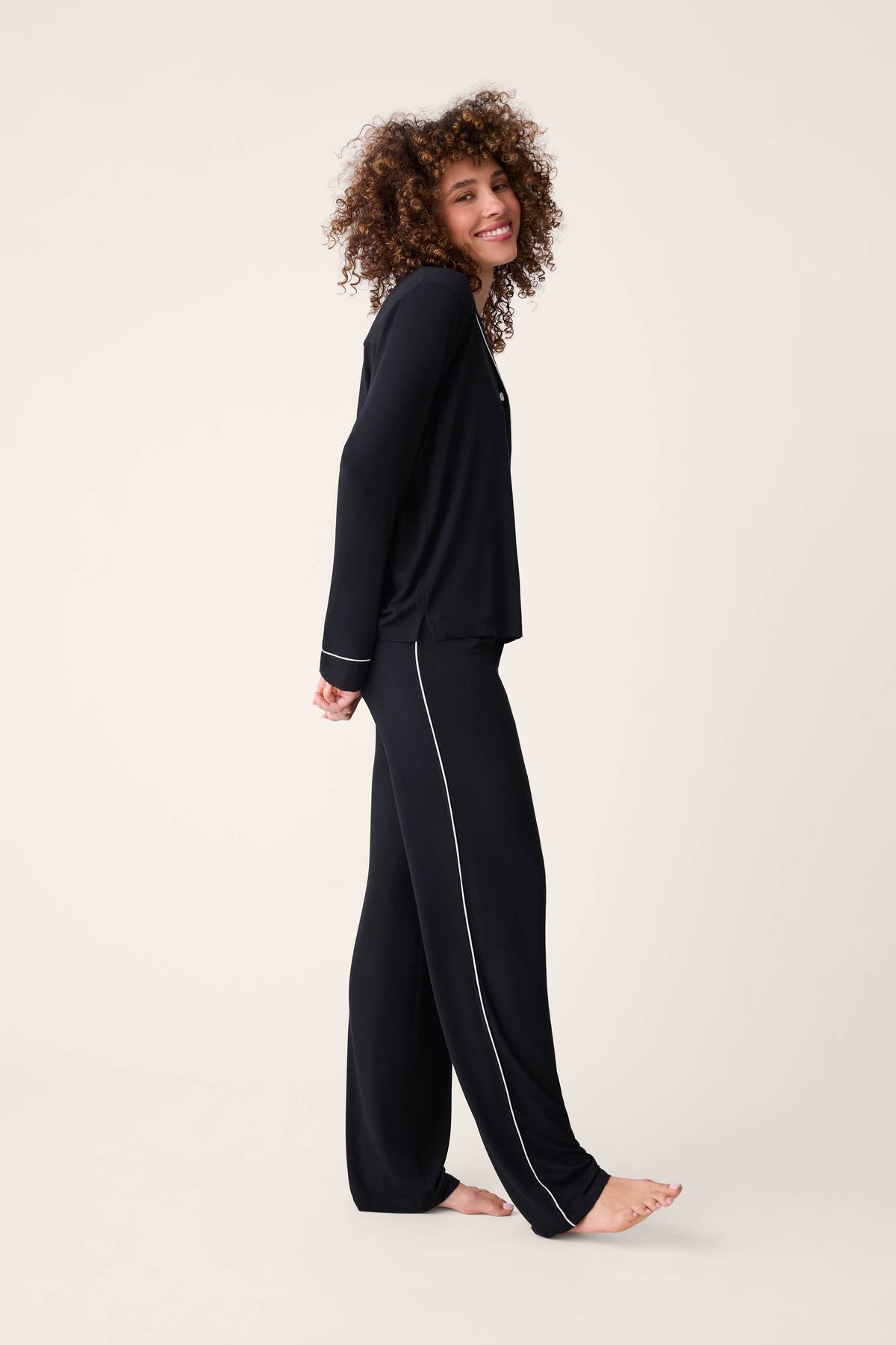 Modal Dreams 3-Piece PJ Set – PJ Sets – BLACK
