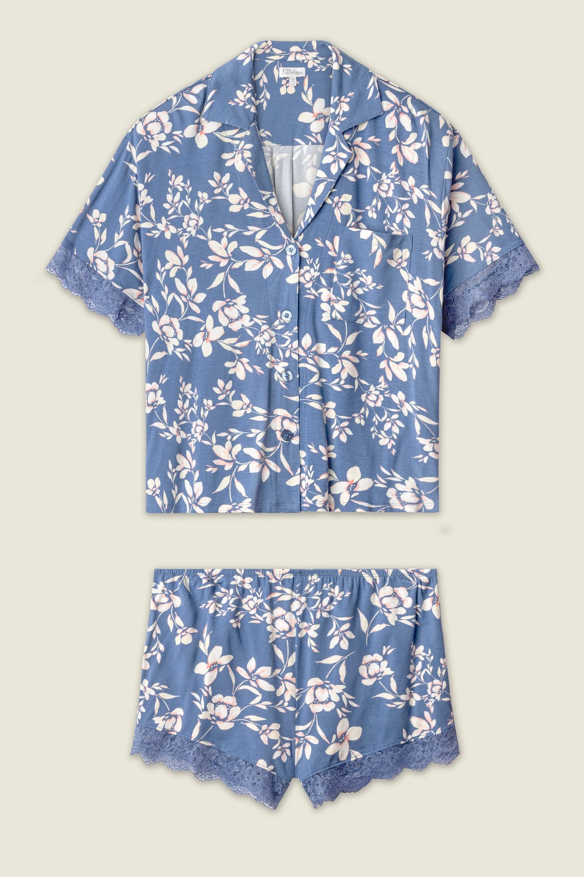 Flora Dreams Twilight Garden Short PJ Set – Shorts Set – MOONLIGHT BLUE