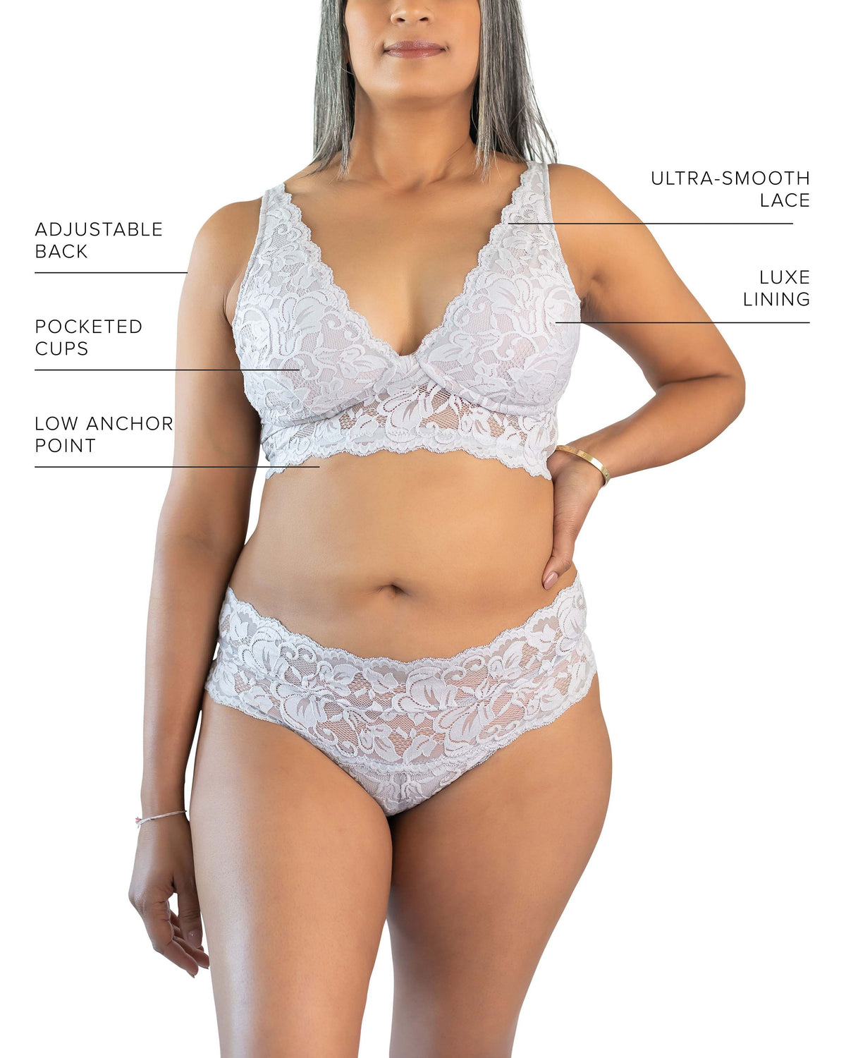 Vela Wireless Bra, Grey / Mauve – Bra